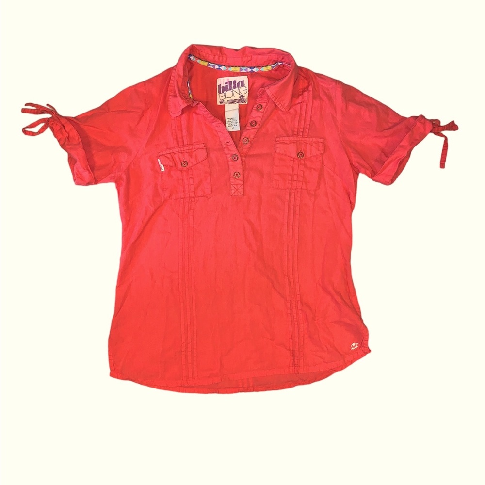 Billabong coral cotton short sleeve top